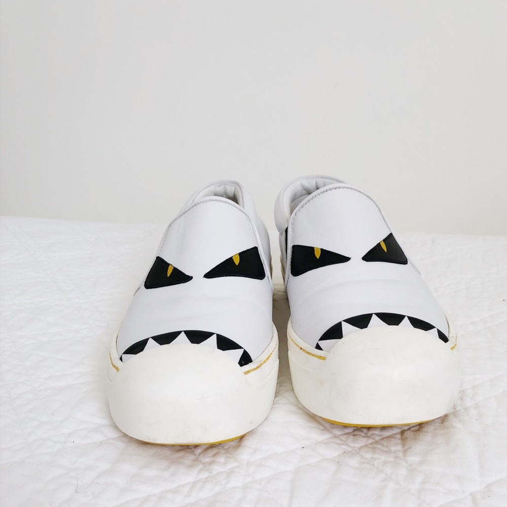 Fend slip on white calfskin sneaker